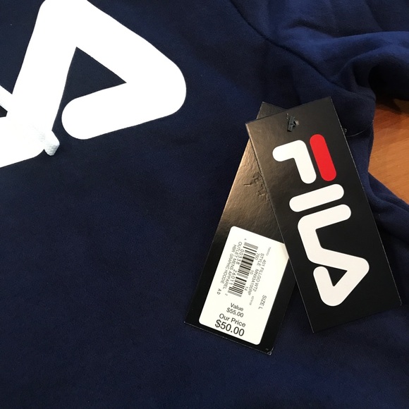 FILA Navy Blue Fleece Hoodie - Picture 4 of 4